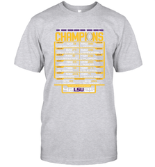 LSU Tigers College Football Playoff 2019 National Champions Schedule Fumble after T-Shirt - KnowlegdeTee