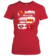 Superman Batman San Francisco 49ers Mean Kick Your Ass Women's T-Shirt - KnowlegdeTee