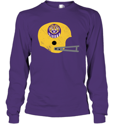 LSU TIGERS Helmet Vintage Scrub Long Sleeve T-Shirt - KnowlegdeTee