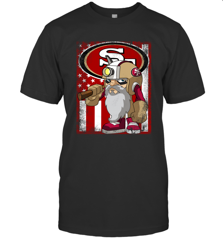 San Francisco 49ers Mascot USA Flag T-Shirt - KnowlegdeTee