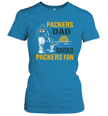 Green Bay Packers Dad Raised A Packers Fan Fathers Day Son Family Matching Women's T-Shirt - KnowlegdeTee