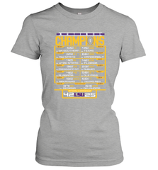 LSU Tigers College Football Playoff 2019 National Champions Schedule Fumble after Women's T-Shirt - KnowlegdeTee