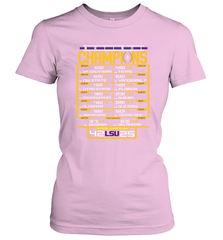 LSU Tigers College Football Playoff 2019 National Champions Schedule Fumble after Women's T-Shirt - KnowlegdeTee
