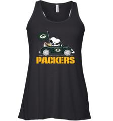 Snoopy And Woodstock Ride The Green Bay Packers Car NFL Shirts Racerback Tank - KnowlegdeTee