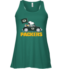 Snoopy And Woodstock Ride The Green Bay Packers Car NFL Shirts Racerback Tank - KnowlegdeTee