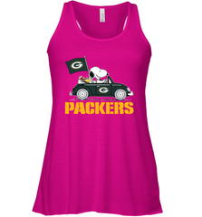Snoopy And Woodstock Ride The Green Bay Packers Car NFL Shirts Racerback Tank - KnowlegdeTee