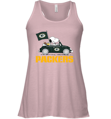 Snoopy And Woodstock Ride The Green Bay Packers Car NFL Shirts Racerback Tank - KnowlegdeTee
