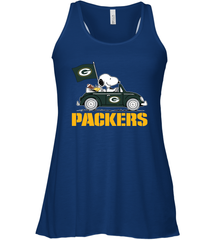 Snoopy And Woodstock Ride The Green Bay Packers Car NFL Shirts Racerback Tank - KnowlegdeTee