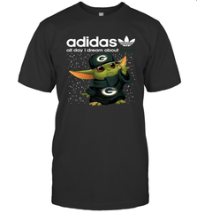 Baby Yoda Adidas All Day I Dream About Green Bay Packers NFL Shirts T-Shirt - KnowlegdeTee