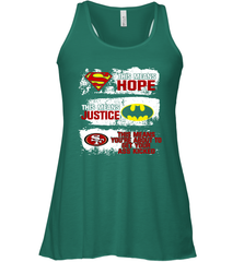 Superman Batman San Francisco 49ers Mean Kick Your Ass Racerback Tank - KnowlegdeTee