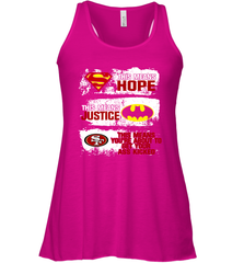 Superman Batman San Francisco 49ers Mean Kick Your Ass Racerback Tank - KnowlegdeTee