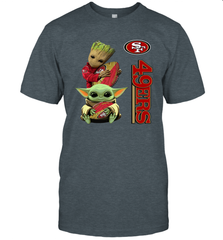 Baby Yoda And Groot Hug San Francisco 49ers NFL Shirts T-Shirt - KnowlegdeTee
