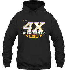 LSU Tigers 4 Time Football National Champions Reverse Hoodie - KnowlegdeTee