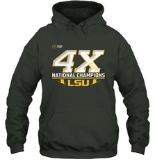 LSU Tigers 4 Time Football National Champions Reverse Hoodie - KnowlegdeTee