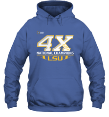 LSU Tigers 4 Time Football National Champions Reverse Hoodie - KnowlegdeTee