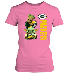 Baby Yoda And Groot Hug Green Bay Packers NFL Shirts Women's T-Shirt - KnowlegdeTee