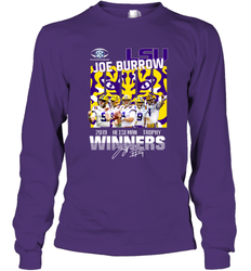 LSU Joe Burrow 2019 Heisman Trophy Winners Signature Shirt Long Sleeve T-Shirt - KnowlegdeTee