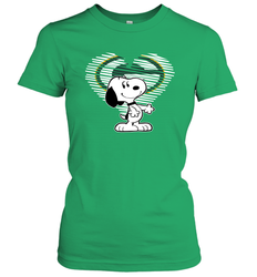 I Love Green Bay Packers Snoopy In My Heart Fan Women's T-Shirt - KnowlegdeTee