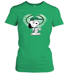 I Love Green Bay Packers Snoopy In My Heart Fan Women's T-Shirt - KnowlegdeTee