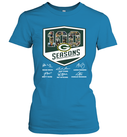 100 Seasons Of Green Bay Packers Anniversary For Fans Women's T-Shirt - KnowlegdeTee