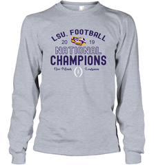 LSU Tigers Blue 84 College Football Playoff 2019 National Champions French Terry Long Sleeve T-Shirt - KnowlegdeTee