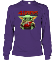 Baby Yoda Loves The San Francisco 49ers Star Wars NFL Shirts Long Sleeve T-Shirt - KnowlegdeTee