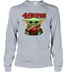 Baby Yoda Loves The San Francisco 49ers Star Wars NFL Shirts Long Sleeve T-Shirt - KnowlegdeTee