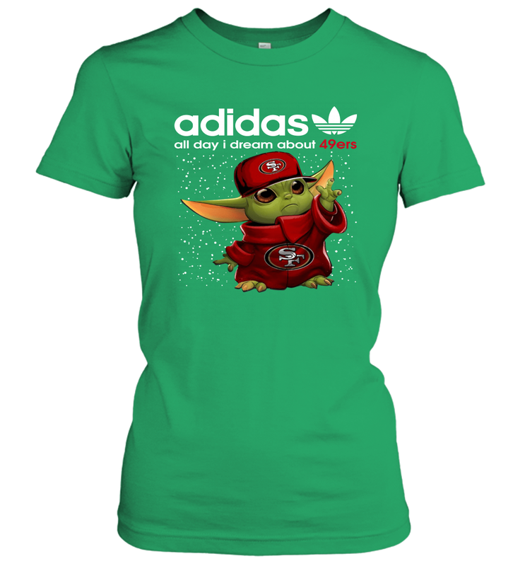Baby Yoda Adidas All Day I Dream About San Francisco 49ers Shirts Women's T-Shirt - KnowlegdeTee