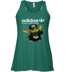 Baby Yoda Adidas All Day I Dream About Green Bay Packers NFL Shirts Racerback Tank - KnowlegdeTee
