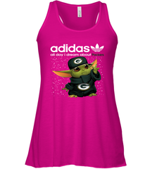 Baby Yoda Adidas All Day I Dream About Green Bay Packers NFL Shirts Racerback Tank - KnowlegdeTee