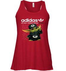 Baby Yoda Adidas All Day I Dream About Green Bay Packers NFL Shirts Racerback Tank - KnowlegdeTee