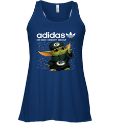 Baby Yoda Adidas All Day I Dream About Green Bay Packers NFL Shirts Racerback Tank - KnowlegdeTee