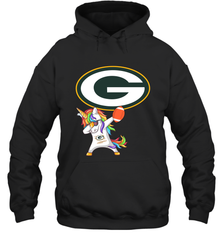 Dabbing Hip Hop Unicorn Dab With Green Bay Packers Football = Hoodie - KnowlegdeTee
