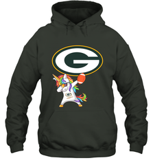 Dabbing Hip Hop Unicorn Dab With Green Bay Packers Football = Hoodie - KnowlegdeTee