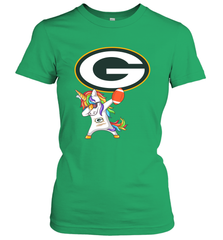 Dabbing Hip Hop Unicorn Dab With Green Bay Packers Football = Women's T-Shirt - KnowlegdeTee