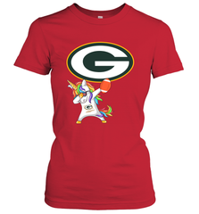 Dabbing Hip Hop Unicorn Dab With Green Bay Packers Football = Women's T-Shirt - KnowlegdeTee
