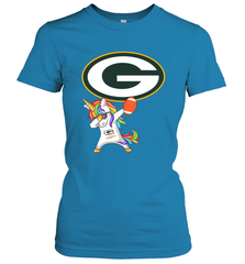 Dabbing Hip Hop Unicorn Dab With Green Bay Packers Football = Women's T-Shirt - KnowlegdeTee