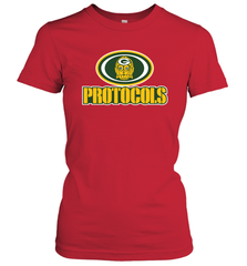 GREEN BAY Packers PROTOCOLS Star Wars Battle Mashup Logo Women's T-Shirt - KnowlegdeTee