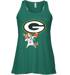 Dabbing Hip Hop Unicorn Dab With Green Bay Packers Football = Racerback Tank - KnowlegdeTee