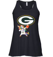 Dabbing Hip Hop Unicorn Dab With Green Bay Packers Football = Racerback Tank - KnowlegdeTee