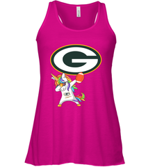 Dabbing Hip Hop Unicorn Dab With Green Bay Packers Football = Racerback Tank - KnowlegdeTee