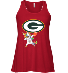 Dabbing Hip Hop Unicorn Dab With Green Bay Packers Football = Racerback Tank - KnowlegdeTee