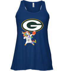Dabbing Hip Hop Unicorn Dab With Green Bay Packers Football = Racerback Tank - KnowlegdeTee