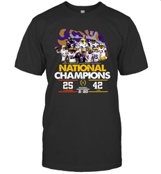 LSU National Championship 2020 Clemson 25 LSU 42 Shirt T-Shirt - KnowlegdeTee