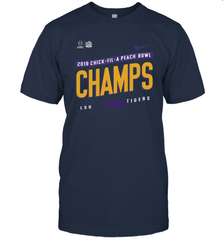 LSU Tigers College Football Playoff 2019 Peach Bowl Champions Locker Room T-Shirt - KnowlegdeTee