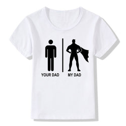 2018 Children Super Dad Fathers Day Fashion T shirt Kids Short Sleeve White T-shirt Baby Casual Clothes,HKP741 - KnowlegdeTee