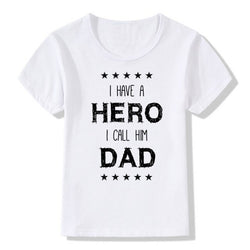 2018 Children Super Dad Fathers Day Fashion T shirt Kids Short Sleeve White T-shirt Baby Casual Clothes,HKP741 - KnowlegdeTee