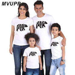 Mother daughter Mommy and me mum family matching outfits Daddy son fathers day kids clothes boys baby Bear Design cotton t shirt - KnowlegdeTee