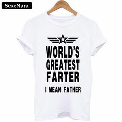 SexeMara Newest 2018Men's Fashion Father Day Gifts T-shirt Mens World's Greatest Farter I Mean Father Tops T-shirt As Dad Gifts - KnowlegdeTee
