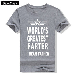 SexeMara Newest 2018Men's Fashion Father Day Gifts T-shirt Mens World's Greatest Farter I Mean Father Tops T-shirt As Dad Gifts - KnowlegdeTee